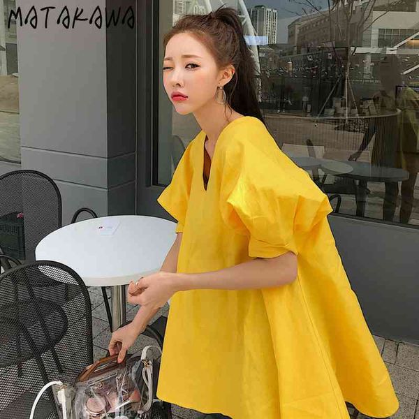 matakawa 2-color v-neck loose casual women blouses a-line puff sleeve ladies shirt summer blusas mujer de moda 210513, White
matakawa 2-color v-neck loose casual women blouses a-line puff sleeve ladies shirt summer blusas mujer de moda 210513, White
