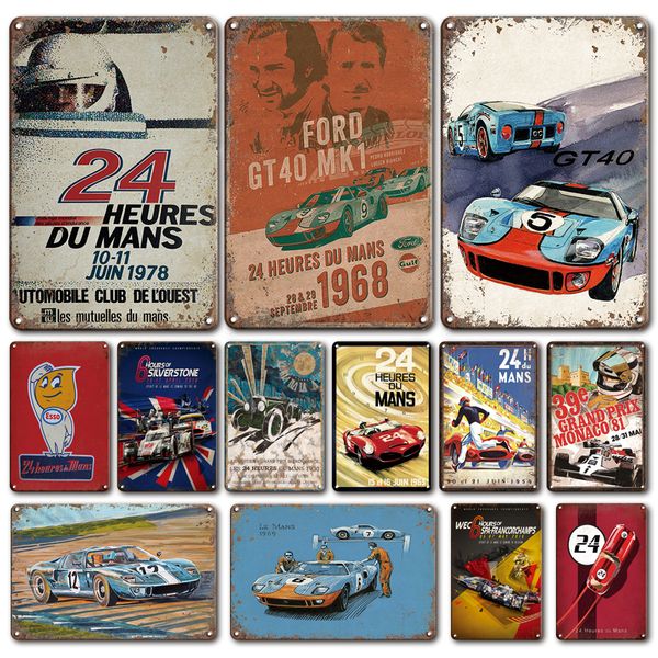 classic car poster iron painting tin sign vintage 24 heures du mans metal plate modern decoration retro room wall decor sign
classic car poster iron painting tin sign vintage 24 heures du mans metal plate modern decoration retro room wall decor sign