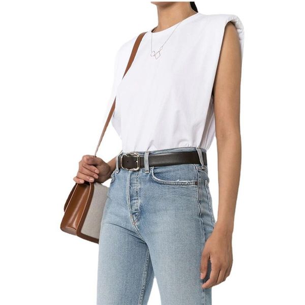 the summer designer clothes white sleeveless with shoulder pads t-shirt female solid shirts for women women's
the summer designer clothes white sleeveless with shoulder pads t-shirt female solid shirts for women women's