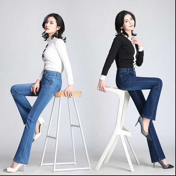 women jeans vintage for flare stretch high waist button casual spring stretchy denim pants, Blue
women jeans vintage for flare stretch high waist button casual spring stretchy denim pants, Blue