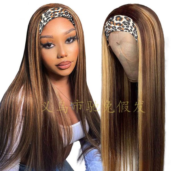 headband wig women's long straight hair chemical fiber band synthetic set new products can be customized, Black;brown
headband wig women's long straight hair chemical fiber band synthetic set new products can be customized, Black;brown