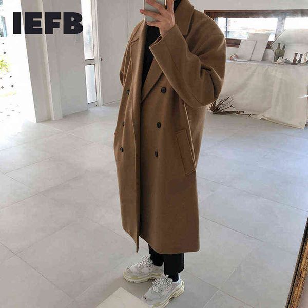 iefb autumn winter medium length coat thickened fashionable woolen coat korean loose casual double breasted clothes 9y4774 211122, Black
iefb autumn winter medium length coat thickened fashionable woolen coat korean loose casual double breasted clothes 9y4774 211122, Black