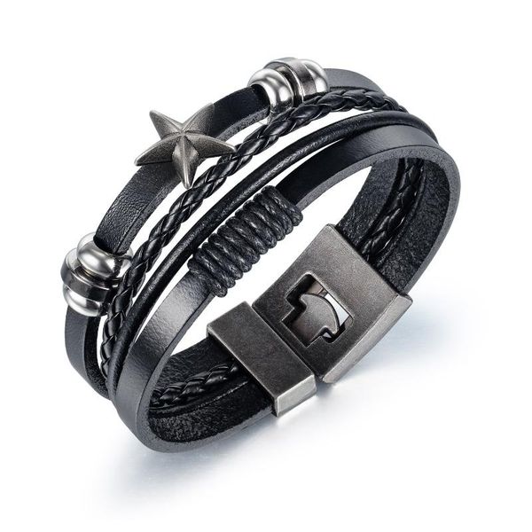 tennis cyue european men boy braided multi-layer leather bracelet stainless five star steel charms button wristband jewelry zylb0165, Golden;silver
tennis cyue european men boy braided multi-layer leather bracelet stainless five star steel charms button wristband jewelry zylb0165, Golden;silver