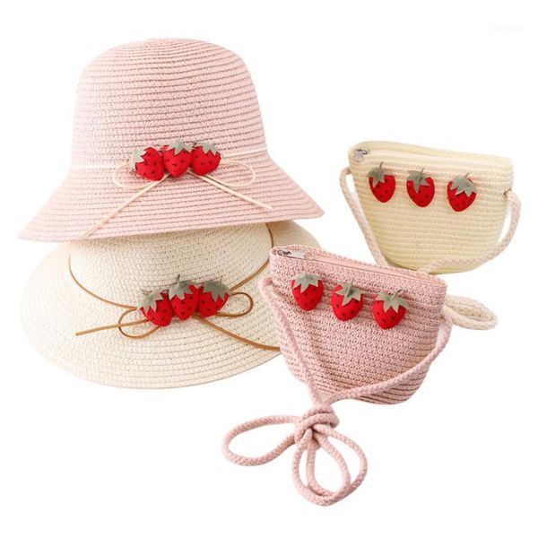 caps & hats 2pcs kids summer hat bag set strawberry decorative wide brim straw with shoulder for girls 2-4 years1, Yellow
caps & hats 2pcs kids summer hat bag set strawberry decorative wide brim straw with shoulder for girls 2-4 years1, Yellow