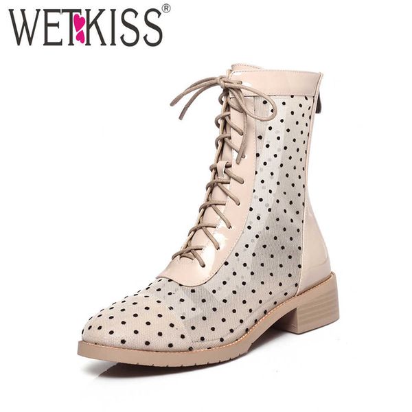 wetkiss big size polka dot women ankle boots cross tied round toe mesh ladies booties chunky heels shoes woman platform female 210630, Black
wetkiss big size polka dot women ankle boots cross tied round toe mesh ladies booties chunky heels shoes woman platform female 210630, Black