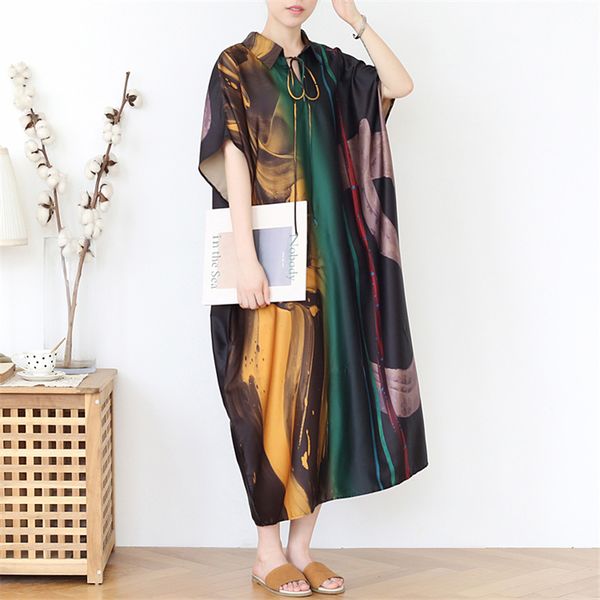 johnature women chiffon dresses casual clothes turn-down collar print floral bat sleeve plus size women clothes fashion dresses 210521, Black;gray
johnature women chiffon dresses casual clothes turn-down collar print floral bat sleeve plus size women clothes fashion dresses 210521, Black;gray