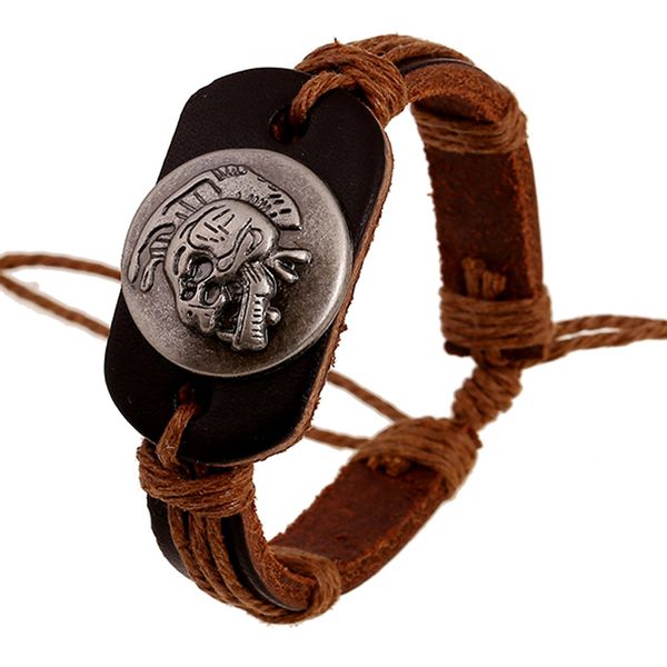 vintage brown tone hemp rope leather bracelets skull pattern genuine leather bangles adjustable punk wristbands accessories, Golden;silver
vintage brown tone hemp rope leather bracelets skull pattern genuine leather bangles adjustable punk wristbands accessories, Golden;silver