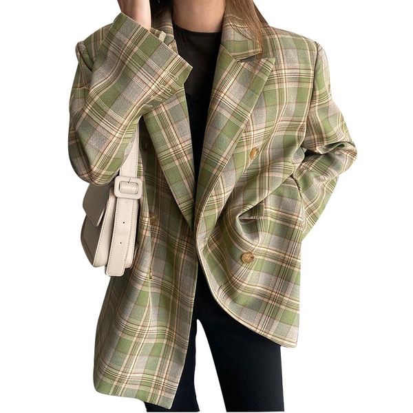 vintage loose plaid women blazer autumn chic double breasted female long sleeve blazers stylish ladies drop women's suits &, White;black
vintage loose plaid women blazer autumn chic double breasted female long sleeve blazers stylish ladies drop women's suits &, White;black