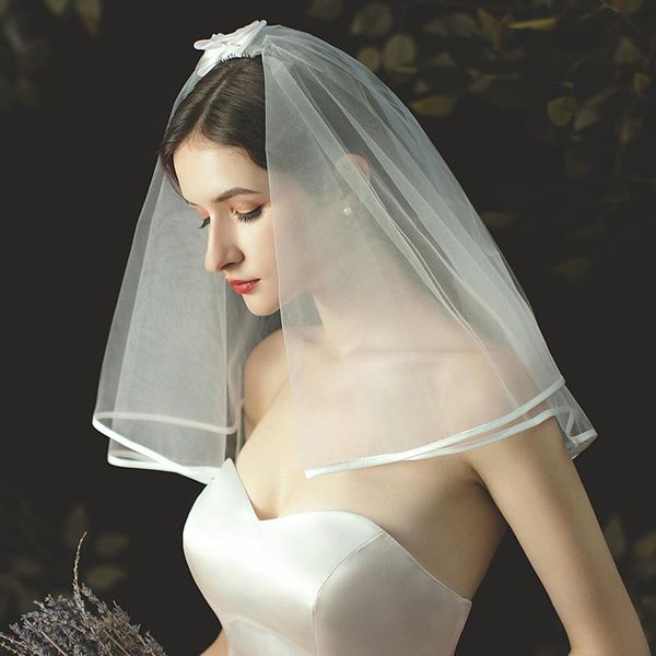 bridal veils elegant elbow length wedding veil 2-layer soft tulle satin edge bow headdress with comb for travel studio v709, Black
bridal veils elegant elbow length wedding veil 2-layer soft tulle satin edge bow headdress with comb for travel studio v709, Black
