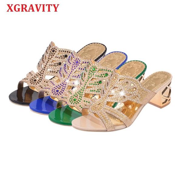 dress shoes xgravity fashion crystal chunky heel open toe summer slides elegant women pumps rhinestone b093, Black
dress shoes xgravity fashion crystal chunky heel open toe summer slides elegant women pumps rhinestone b093, Black
