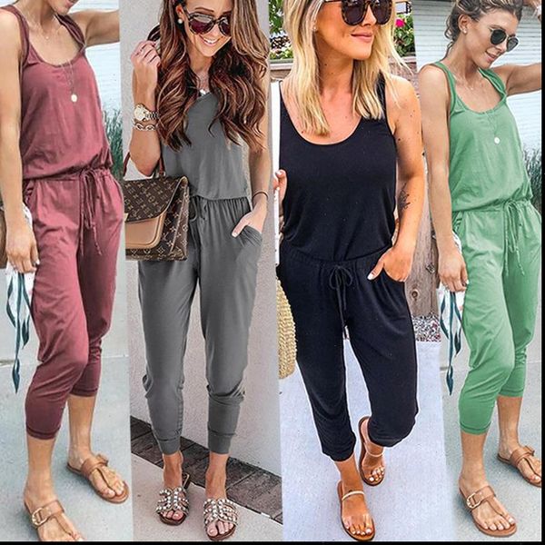 sleeveless lace up women romper belts summer solid off shoulder casual pockets slim long rompers female black playsuits, Black;white
sleeveless lace up women romper belts summer solid off shoulder casual pockets slim long rompers female black playsuits, Black;white
