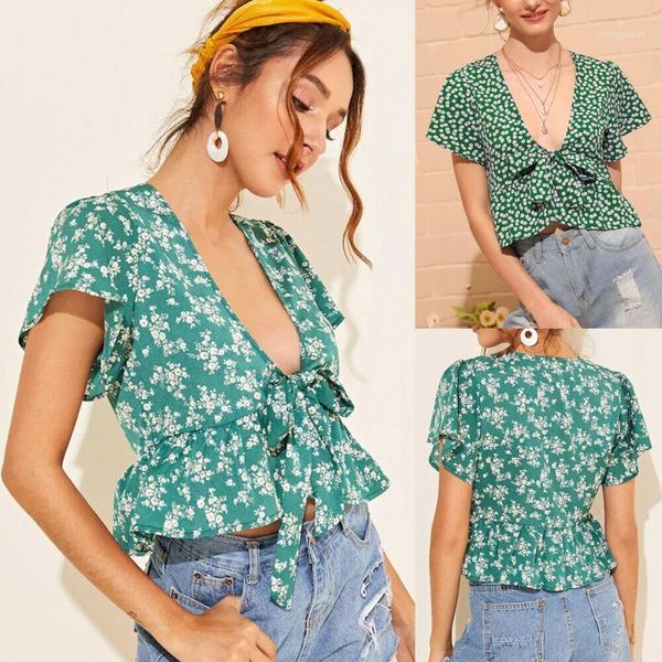 style women blouses summer casual ruffle deep v-neck print ladies short sleeve bow blouse 2021 women's & shirts, White
style women blouses summer casual ruffle deep v-neck print ladies short sleeve bow blouse 2021 women's & shirts, White