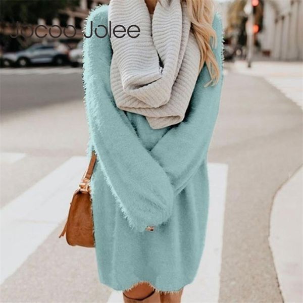 women autumn long sleeve o neck plush fleece warm mini casual solid loose sweater dress party club dresses 210416, Black;gray
women autumn long sleeve o neck plush fleece warm mini casual solid loose sweater dress party club dresses 210416, Black;gray