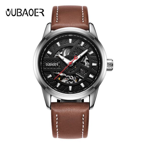 men's watches oubaoer brand automatic mechanical watch men sport military wrist man black clock relojes montre homme wristwatches, Slivery;brown
men's watches oubaoer brand automatic mechanical watch men sport military wrist man black clock relojes montre homme wristwatches, Slivery;brown