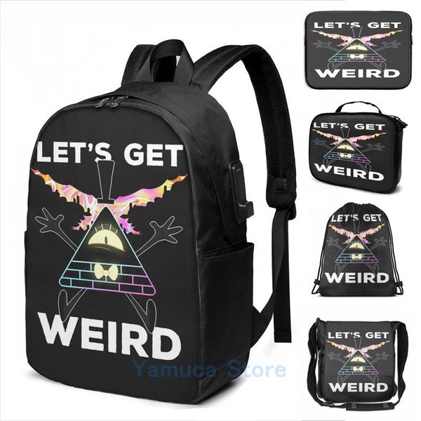 backpack funny graphic print lets get weird usb charge men school bags women bag travel laptop
backpack funny graphic print lets get weird usb charge men school bags women bag travel laptop