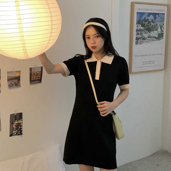 polo knitted dr's summer 2021 sweet spice girl dign sense small temperament slim short skirt, Black;gray
polo knitted dr's summer 2021 sweet spice girl dign sense small temperament slim short skirt, Black;gray