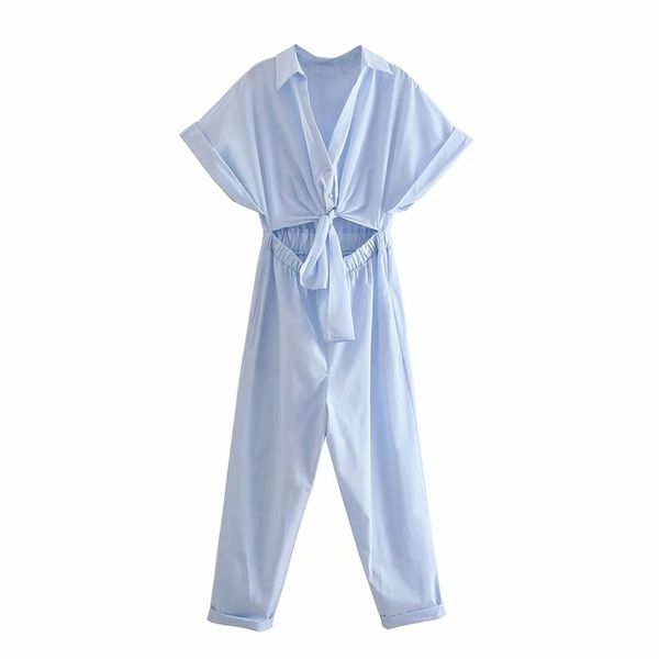 za women jumpsuit summer fashion bow tie cutout jumpsuits chic loose short sleeve casual office clothing 210531, Black;white
za women jumpsuit summer fashion bow tie cutout jumpsuits chic loose short sleeve casual office clothing 210531, Black;white
