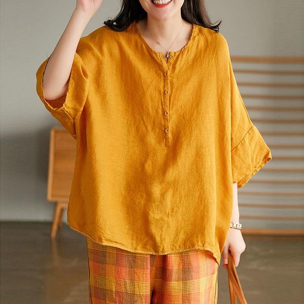 2021 summer plus size cotton linen vintage t shirts women bat short sleeve loose mori grils casual t-shirt women's, White
2021 summer plus size cotton linen vintage t shirts women bat short sleeve loose mori grils casual t-shirt women's, White