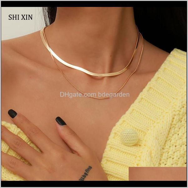 chokers & pendants drop delivery shixin simple snake chain necklace on the neck layered gold/sier color choker necklaces for women fashion j, Golden;silver
chokers & pendants drop delivery shixin simple snake chain necklace on the neck layered gold/sier color choker necklaces for women fashion j, Golden;silver