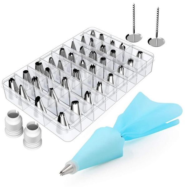 baking & pastry tools 42pcs/set cake decorating tips set stainless steel icing piping nozzles diy kitchen reusable bags couplers
baking & pastry tools 42pcs/set cake decorating tips set stainless steel icing piping nozzles diy kitchen reusable bags couplers