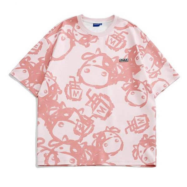 women's t-shirt summer fashion women t shirt cartoon cow print harajuku casual loose short sleeve round neck pink tees, White
women's t-shirt summer fashion women t shirt cartoon cow print harajuku casual loose short sleeve round neck pink tees, White