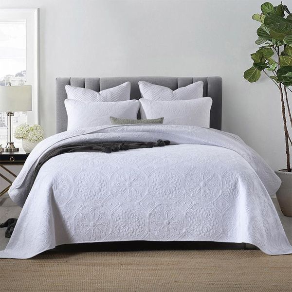 comforters & sets quality bedspread on the bed quilt set 3pcs coverlet white embroidered cover king size solid color quilted blanket for 
comforters & sets quality bedspread on the bed quilt set 3pcs coverlet white embroidered cover king size solid color quilted blanket for