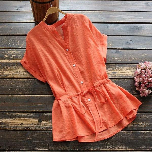 women's blouses & shirts cotton short-sleeved shirt women 2021 summer waistband loose casual v-neck blouse fashion, White
women's blouses & shirts cotton short-sleeved shirt women 2021 summer waistband loose casual v-neck blouse fashion, White