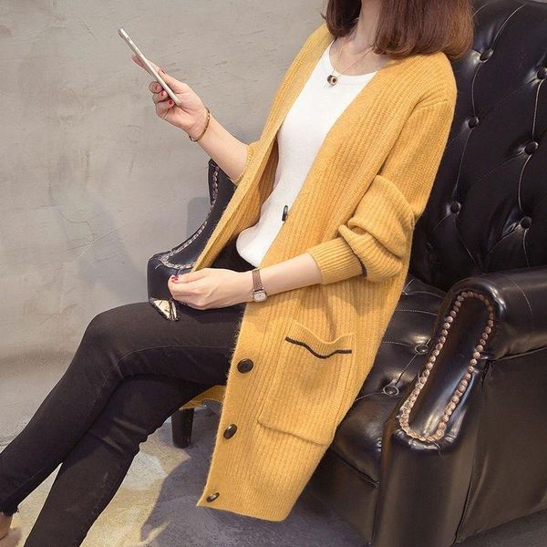 women's sweaters autumn winter mid long thick v-neck knitted sweater women cardigan fashion 6 color loose big pocket sleeve knit femal, White;black
women's sweaters autumn winter mid long thick v-neck knitted sweater women cardigan fashion 6 color loose big pocket sleeve knit femal, White;black