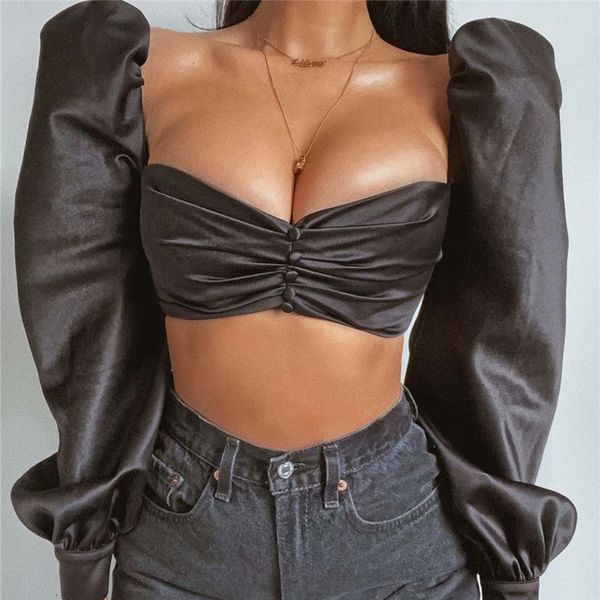 blouses 2021 spring y2k thin black woman strapless cropped fashion feminine puff short zipper sweaters, White
blouses 2021 spring y2k thin black woman strapless cropped fashion feminine puff short zipper sweaters, White