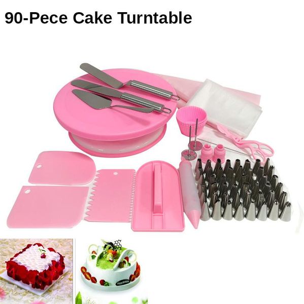 baking & pastry tools 90-piece pink cake non-slip turntable set, decorating tool kit
baking & pastry tools 90-piece pink cake non-slip turntable set, decorating tool kit