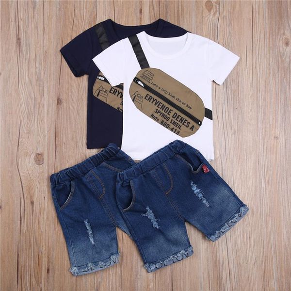 summer 2 pcs boys casual suit round neck short sleeve messenger bag print t shirt loose ripped jeans daily life, White
summer 2 pcs boys casual suit round neck short sleeve messenger bag print t shirt loose ripped jeans daily life, White