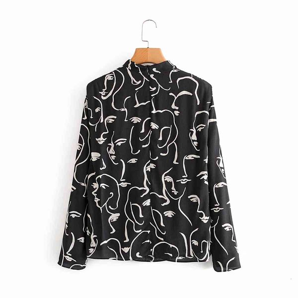 black long sleeve women blouses shirts autumn new fall women's fashion with a thin print jacket, White
black long sleeve women blouses shirts autumn new fall women's fashion with a thin print jacket, White