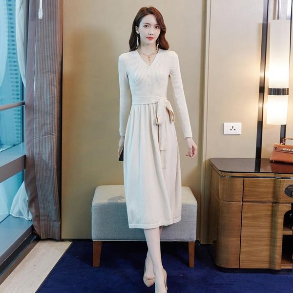 casual dresses 2021 autumn the women dress knitted long sleeve v-neck vintage party elegant club korean ladies maxi clothes, Black;gray
casual dresses 2021 autumn the women dress knitted long sleeve v-neck vintage party elegant club korean ladies maxi clothes, Black;gray