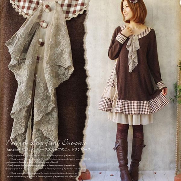 casual dresses autumn forest girls style harajuku japanese mori girl women kawaii sweet loose cravat irregular knitting cute lolita dress c1, Black;gray
casual dresses autumn forest girls style harajuku japanese mori girl women kawaii sweet loose cravat irregular knitting cute lolita dress c1, Black;gray