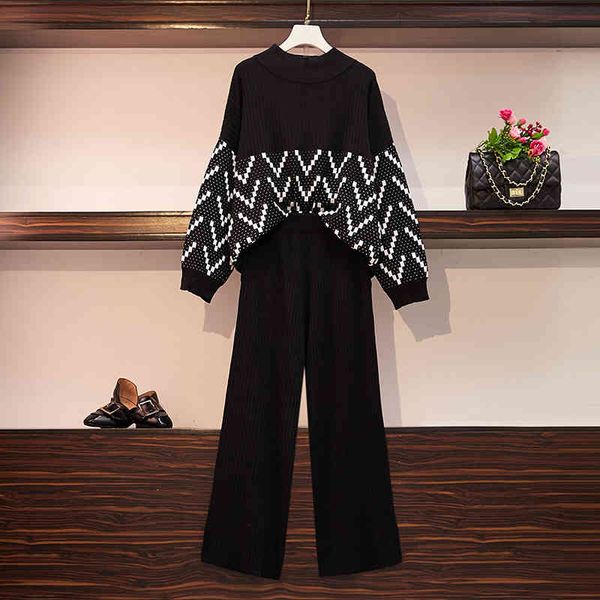 large size women's autumn and winter clothing set small fragrance wind knit wide leg pants two-piece 210522, White
large size women's autumn and winter clothing set small fragrance wind knit wide leg pants two-piece 210522, White