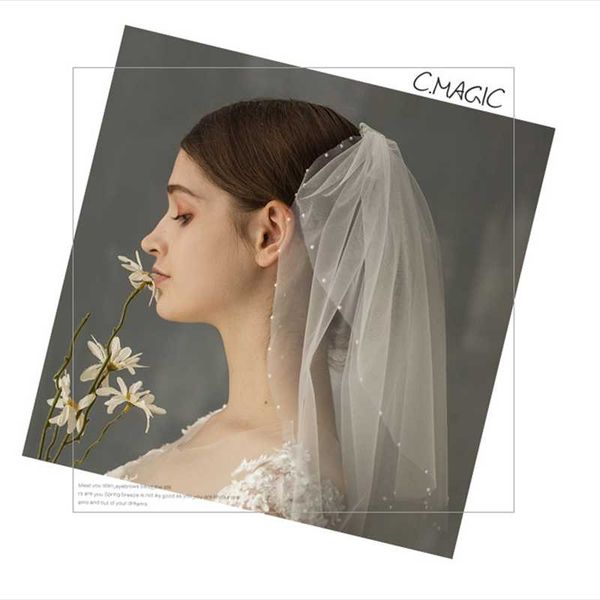 bridal veils beautiful net edge pearls embellished wedding veil white mid-length double two layer hair comb accessories, Black
bridal veils beautiful net edge pearls embellished wedding veil white mid-length double two layer hair comb accessories, Black