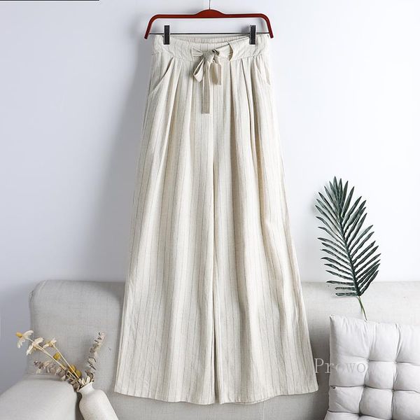 women's pants & capris vertical striped tie bow loose wide leg 2021 vintage high waist full-lenth linen casual long women trousers, Black;white
women's pants & capris vertical striped tie bow loose wide leg 2021 vintage high waist full-lenth linen casual long women trousers, Black;white