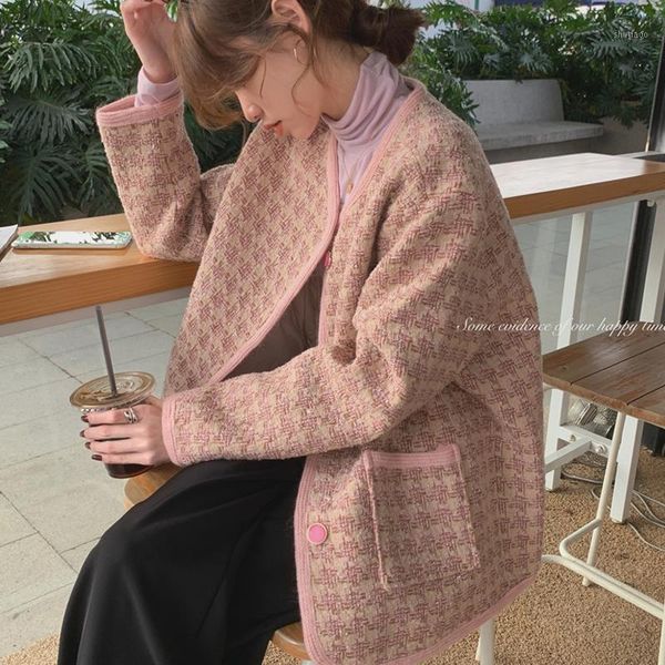 women's wool & blends jacket women coat round neck loose plaid fall winter clothing veste manteau femme, Black
women's wool & blends jacket women coat round neck loose plaid fall winter clothing veste manteau femme, Black
