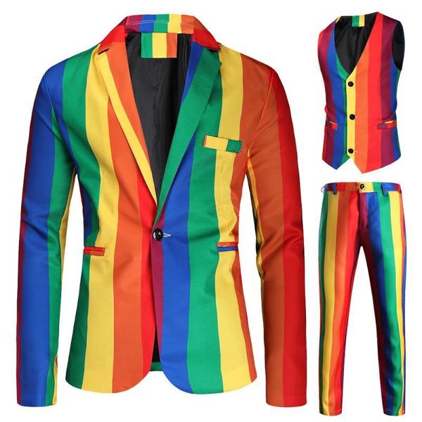 men's suits & blazers suit three piece european and american youth fashion leisure color stripe, White;black
men's suits & blazers suit three piece european and american youth fashion leisure color stripe, White;black