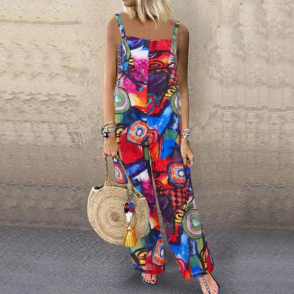 women's jumpsuits & rompers 2022 summer sleeveless fashion bohemian print women straps long overalls female pants streetwear, Black;white
women's jumpsuits & rompers 2022 summer sleeveless fashion bohemian print women straps long overalls female pants streetwear, Black;white