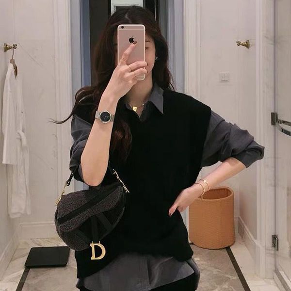women's blouses & shirts spring french chic bandage dress sense non-mainstream vest shirt set female retro hong kong style fashio, White
women's blouses & shirts spring french chic bandage dress sense non-mainstream vest shirt set female retro hong kong style fashio, White