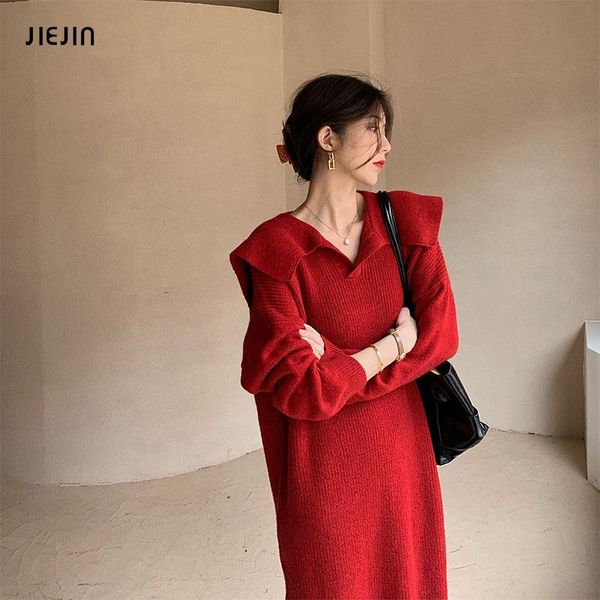 casual dresses chic autumn winter red black sweater dress women long sleeve loose korean knee-length straight female, Black;gray
casual dresses chic autumn winter red black sweater dress women long sleeve loose korean knee-length straight female, Black;gray