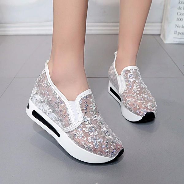 dress shoes 2021 heightened hollow breathable wild thick bottom lace mesh casual single women, Black
dress shoes 2021 heightened hollow breathable wild thick bottom lace mesh casual single women, Black