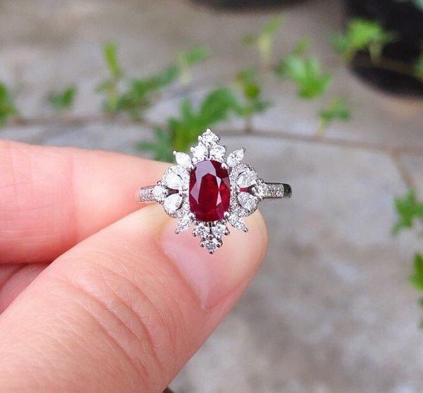 cluster rings p330 ruby ring fine jewelry 18k white gold natural 1.01ct pigeon blood red gemstones female's wedding diamonds, Golden;silver
cluster rings p330 ruby ring fine jewelry 18k white gold natural 1.01ct pigeon blood red gemstones female's wedding diamonds, Golden;silver