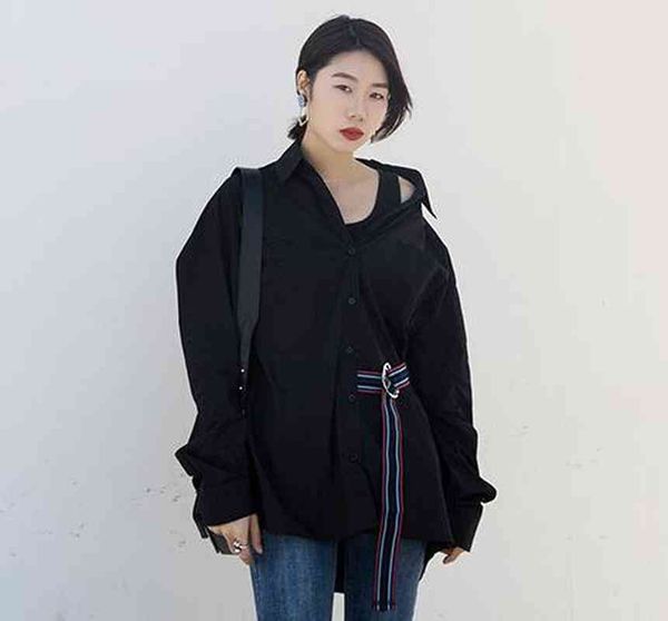 superaen fashion new korean shirt dress loose big size temperament belt long sleeve shirts women 210421, White
superaen fashion new korean shirt dress loose big size temperament belt long sleeve shirts women 210421, White