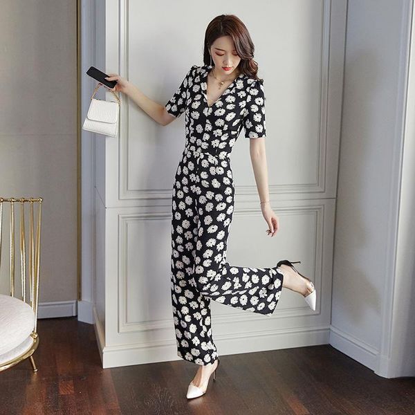 summer casual floral printed womens romper turndown collar short sleeve overalls plus size long playsuit s37, Black;white
summer casual floral printed womens romper turndown collar short sleeve overalls plus size long playsuit s37, Black;white