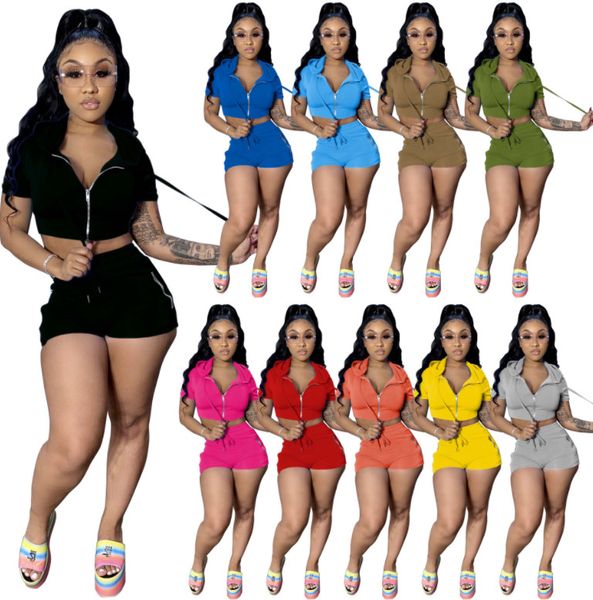 summer outfits jogger suits women tracksuits solid clothes short sleeve hooded jacket+shorts two piece set casual black sweatsuits dhl 5222, Gray
summer outfits jogger suits women tracksuits solid clothes short sleeve hooded jacket+shorts two piece set casual black sweatsuits dhl 5222, Gray