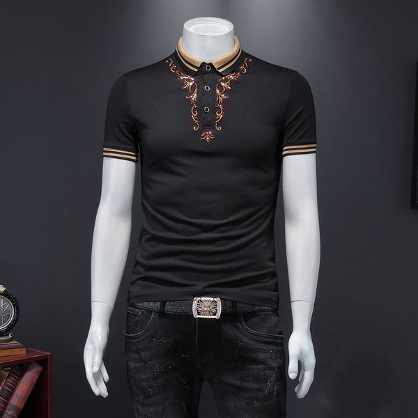 men's polos embroidery trendy luxury sleeved black homme camisa breathable polo men shirt short sleeve plcz, White;black
men's polos embroidery trendy luxury sleeved black homme camisa breathable polo men shirt short sleeve plcz, White;black