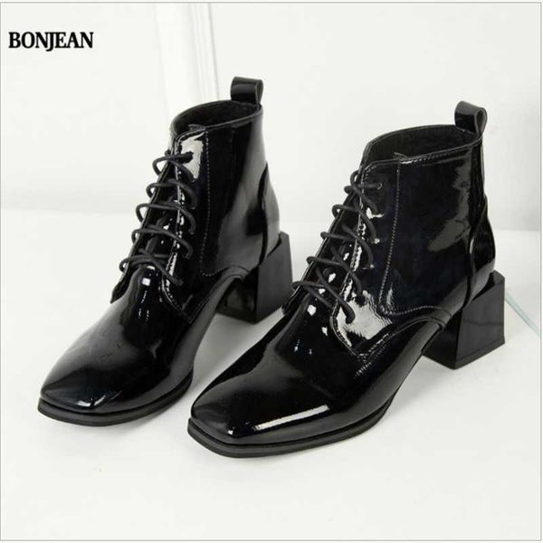 boots 2021 fashion pantent leather ankle women thick high heels zipper pointed toe autumn winter woman shoes plus size, Black
boots 2021 fashion pantent leather ankle women thick high heels zipper pointed toe autumn winter woman shoes plus size, Black