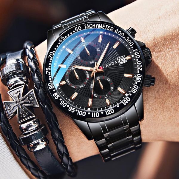 wristwatches jlanda mens quartz calendar stainless band wrist watches for male timeable sport design waterproof fashion luminous clock, Slivery;brown
wristwatches jlanda mens quartz calendar stainless band wrist watches for male timeable sport design waterproof fashion luminous clock, Slivery;brown
